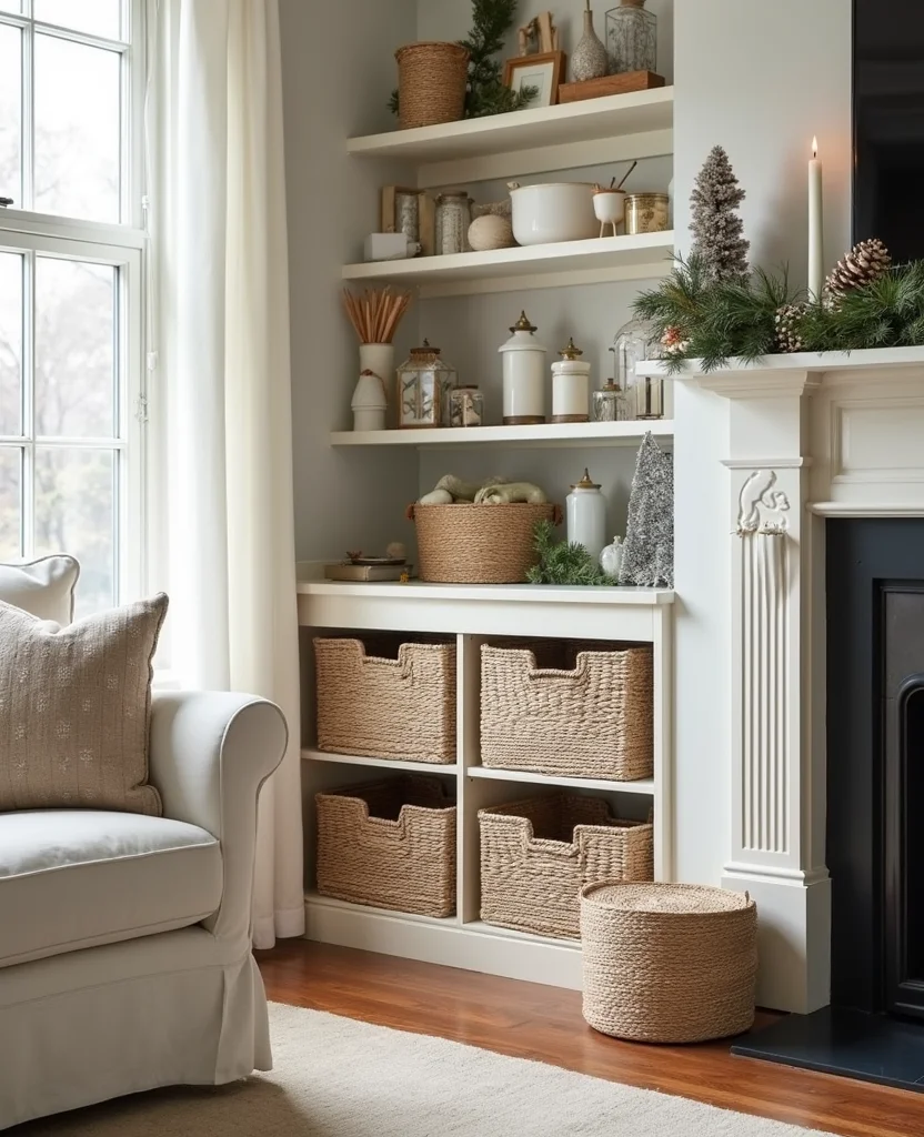 Transform Your Space with These 19 Modern Christmas Decor Ideas (You Won't Believe #7!) - 18. Smart Storage Solutions