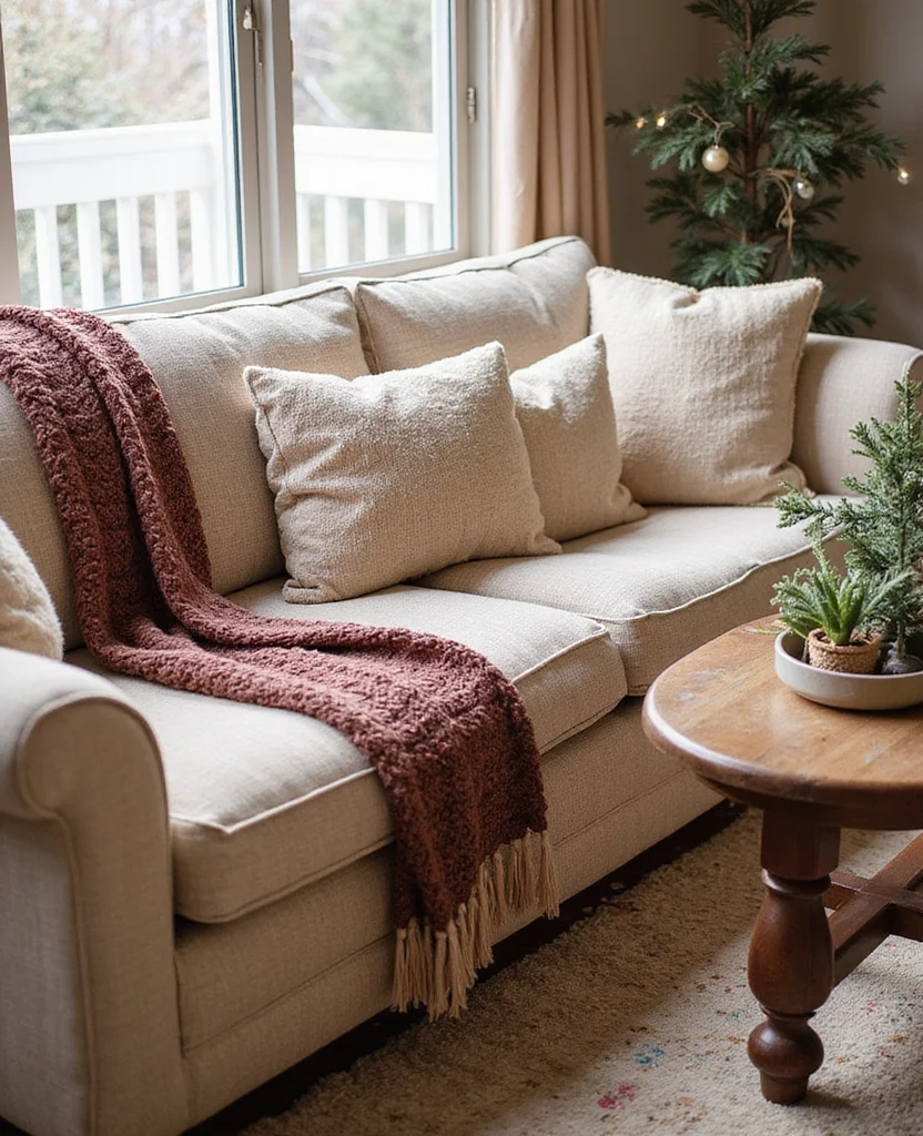 Transform Your Space with These 19 Modern Christmas Decor Ideas (You Won't Believe #7!) - 3. Cozy Textiles