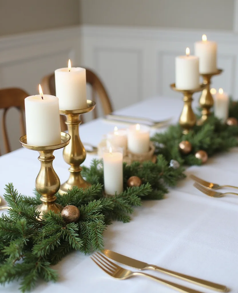 Transform Your Table with These 19 Unforgettable Christmas Centerpiece Ideas! - 1. Glimmering Gold and White Elegance