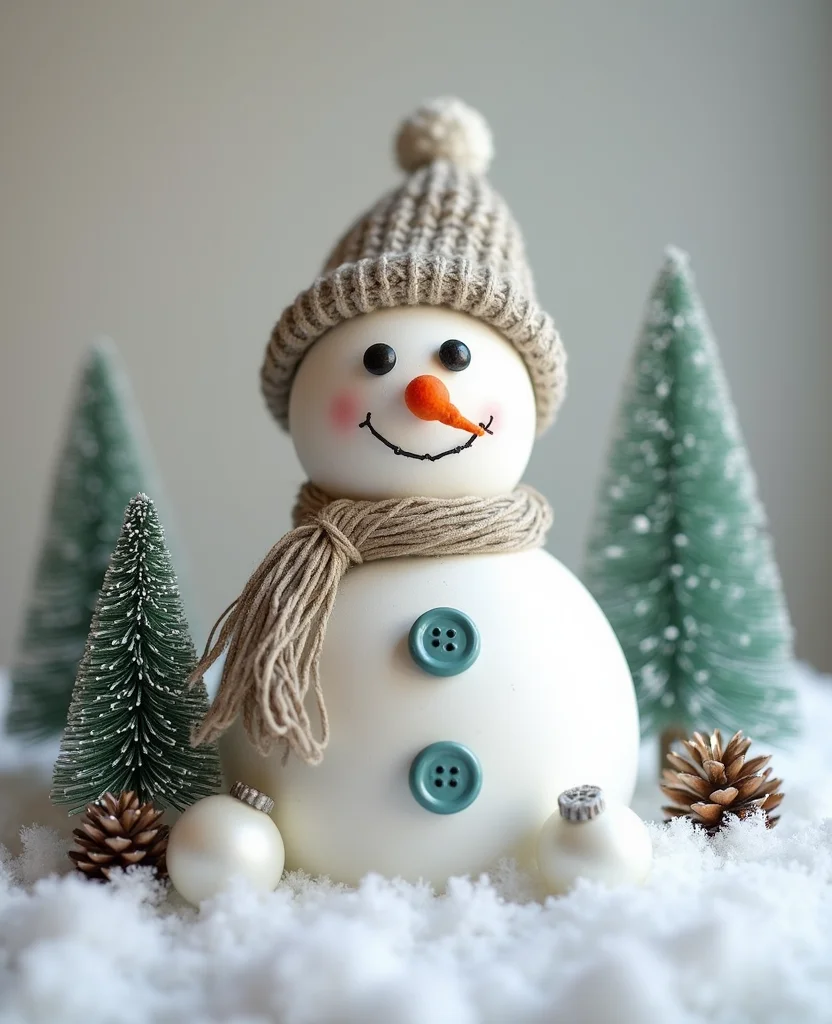 Transform Your Table with These 19 Unforgettable Christmas Centerpiece Ideas! - 10. Sparkling Snowman Theme