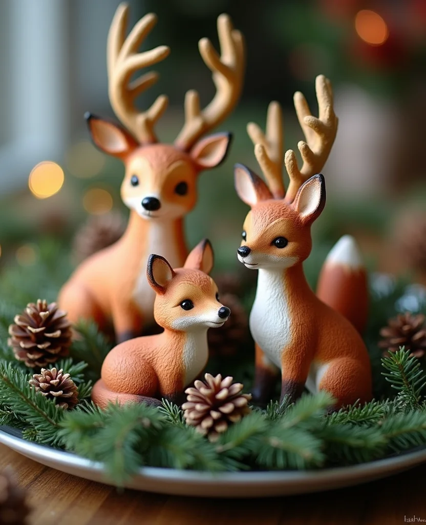 Transform Your Table with These 19 Unforgettable Christmas Centerpiece Ideas! - 16. Charming Woodland Creatures