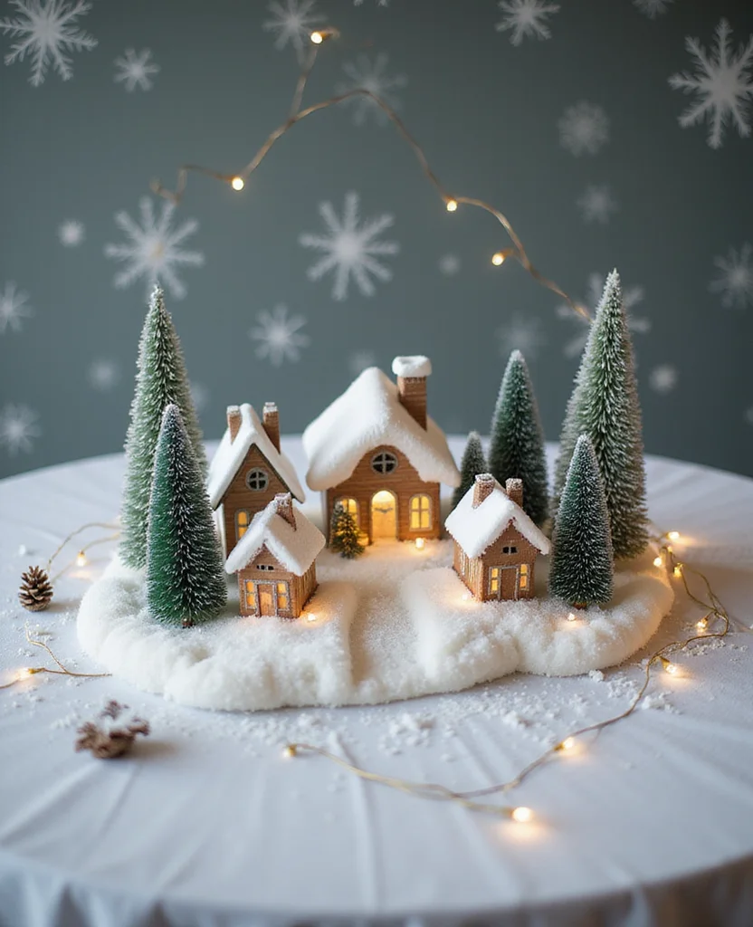 Transform Your Table with These 19 Unforgettable Christmas Centerpiece Ideas! - 19. Snowy Village Centerpiece