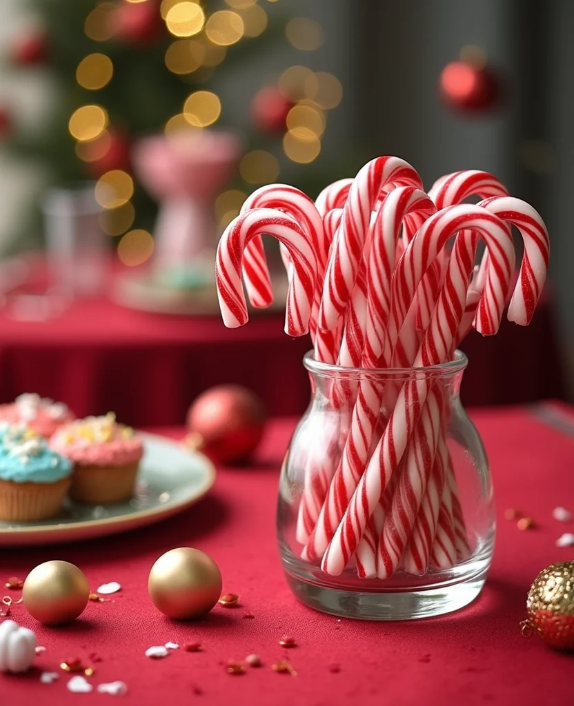Transform Your Table with These 19 Unforgettable Christmas Centerpiece Ideas! - 3. Whimsical Candy Cane Wonderland