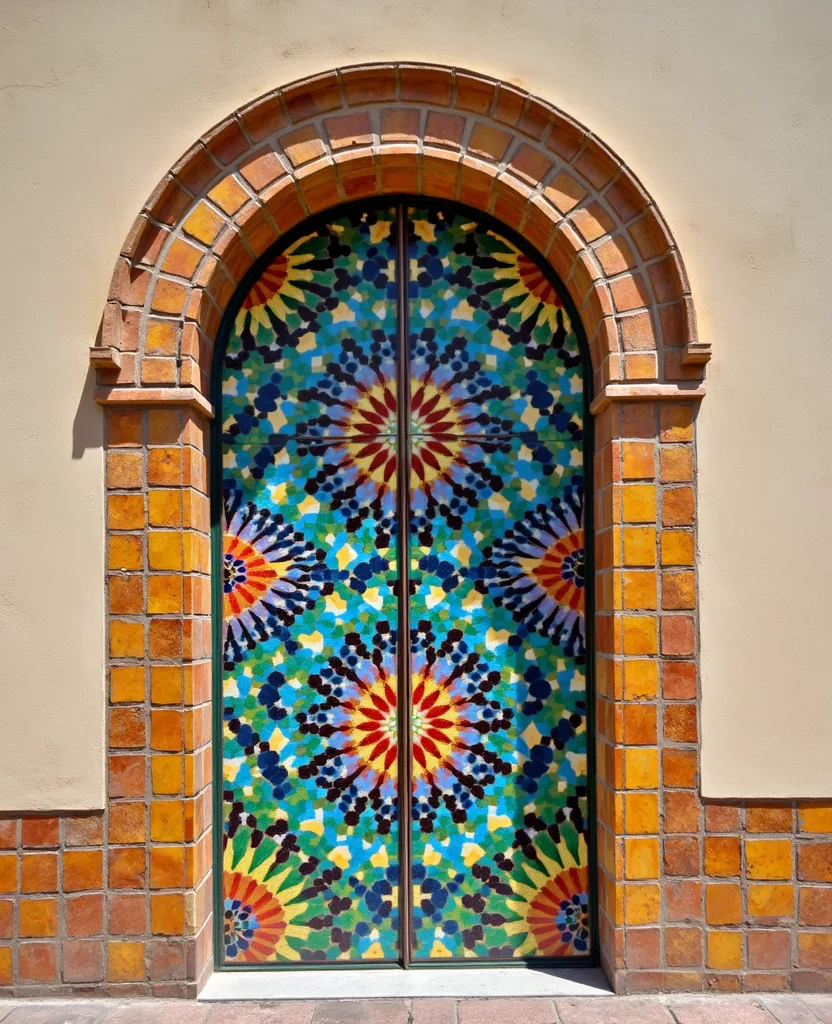 Accent Door Designs Are 2026’s Hottest Home Trend — And No One Saw It Coming! 11 Unlock Your Creativity: 19 Accent Door Designs That'll Make You Say 'Wow!' - 10. Eclectic Mosaic Magic