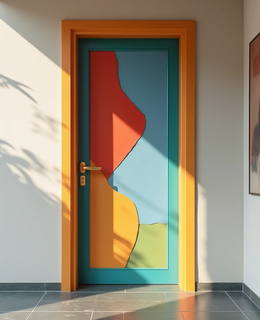 Accent Door Designs Are 2026’s Hottest Home Trend — And No One Saw It Coming! 15 Unlock Your Creativity: 19 Accent Door Designs That'll Make You Say 'Wow!' - 14. Color-Blocked Fun