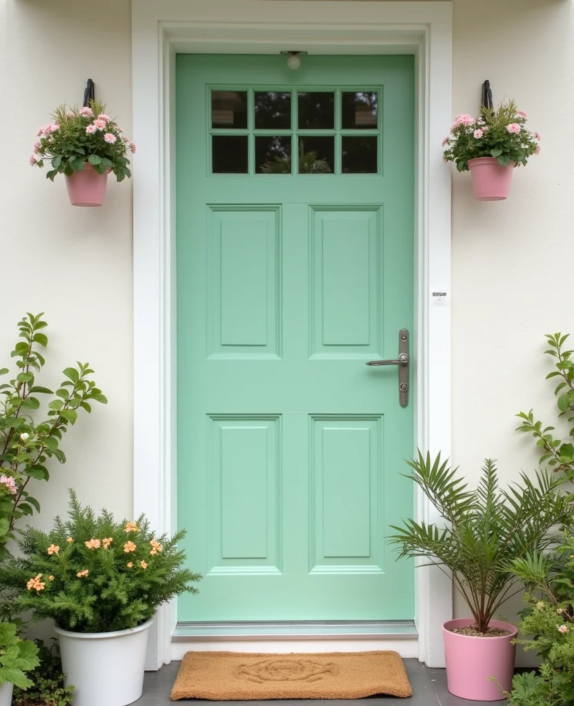 Accent Door Designs Are 2026’s Hottest Home Trend — And No One Saw It Coming! 6 Unlock Your Creativity: 19 Accent Door Designs That'll Make You Say 'Wow!' - 5. Retro Pastel Pop