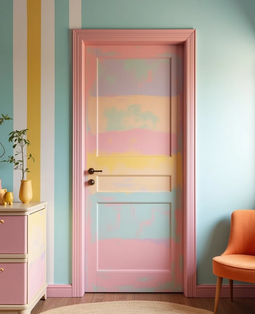 Unlock Your Creativity: 19 Decorative Door Trim Ideas You Can't Miss! - 12. Painted Stripes