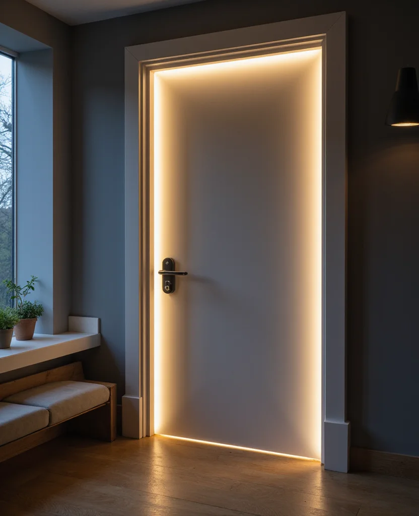 Unlock Your Creativity: 19 Decorative Door Trim Ideas You Can't Miss! - 19. Smart Tech-Integrated Trim