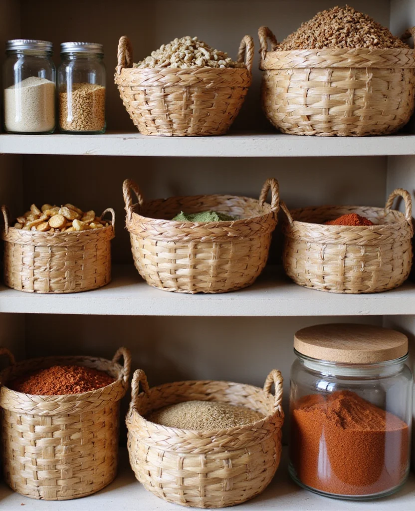 Unlock the Secret: 19 Small Pantry Ideas That Transform Your Storage (Say Goodbye to Clutter!) - 4. Creative Use of Baskets
