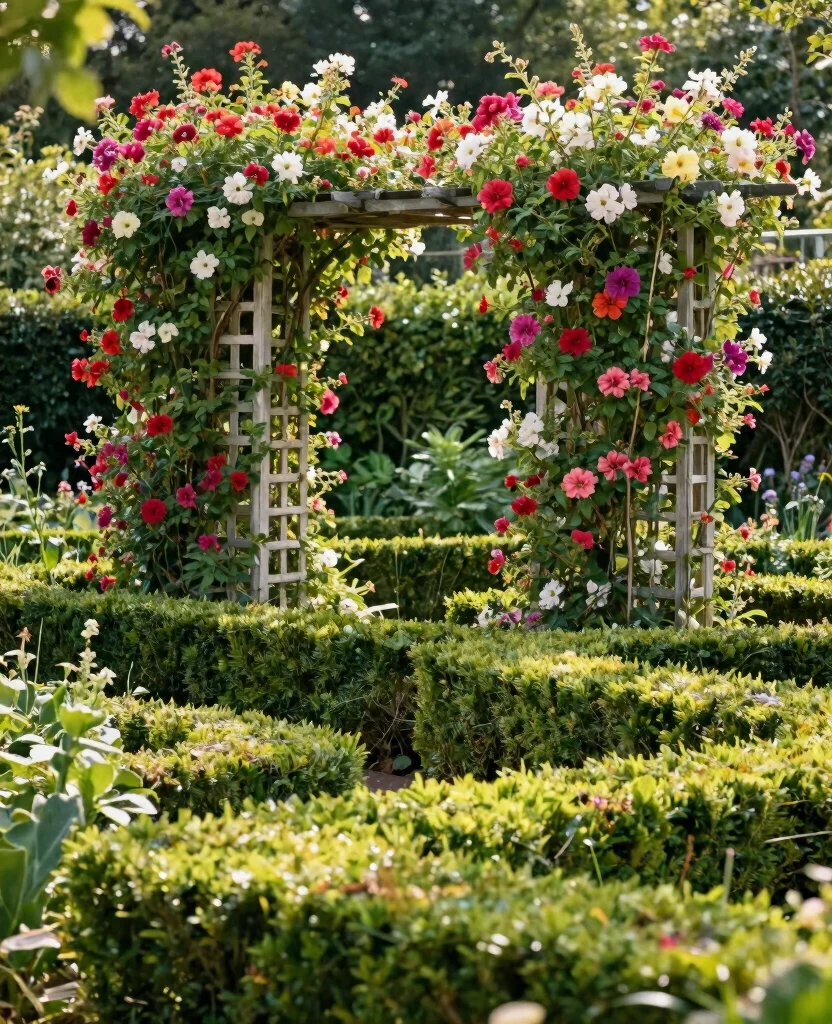 19 Beautiful Hedge Landscaping Ideas That Will Transform Your Yard into a Paradise! - 15. Lattice and Hedging Combo