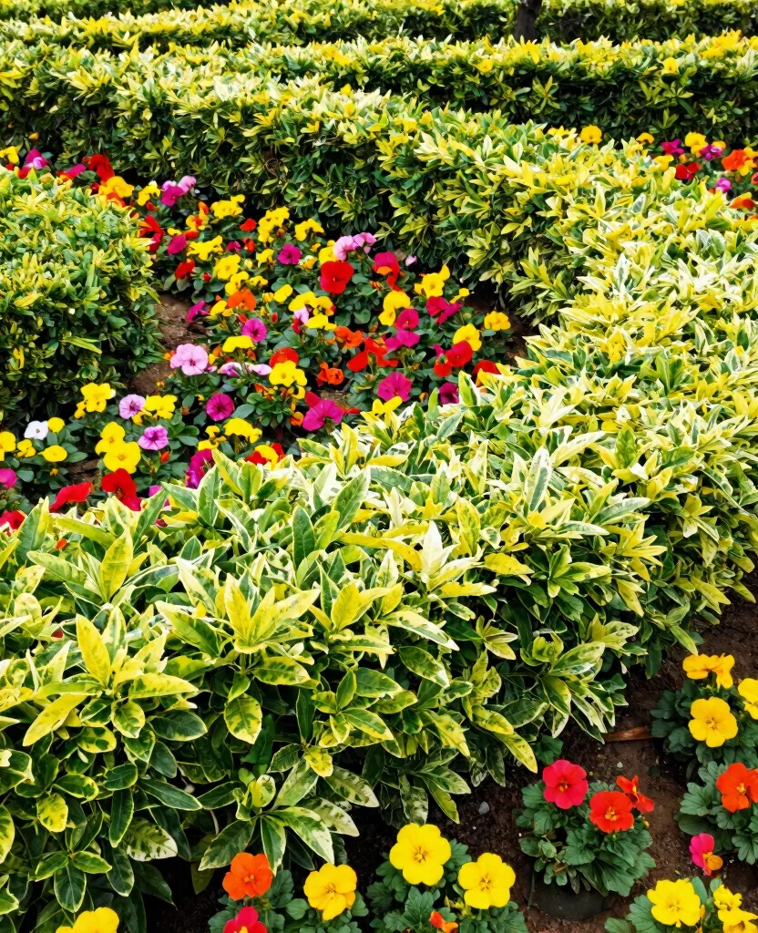 19 Beautiful Hedge Landscaping Ideas That Will Transform Your Yard into a Paradise! - 19. Embrace Color with Variegated Hedges