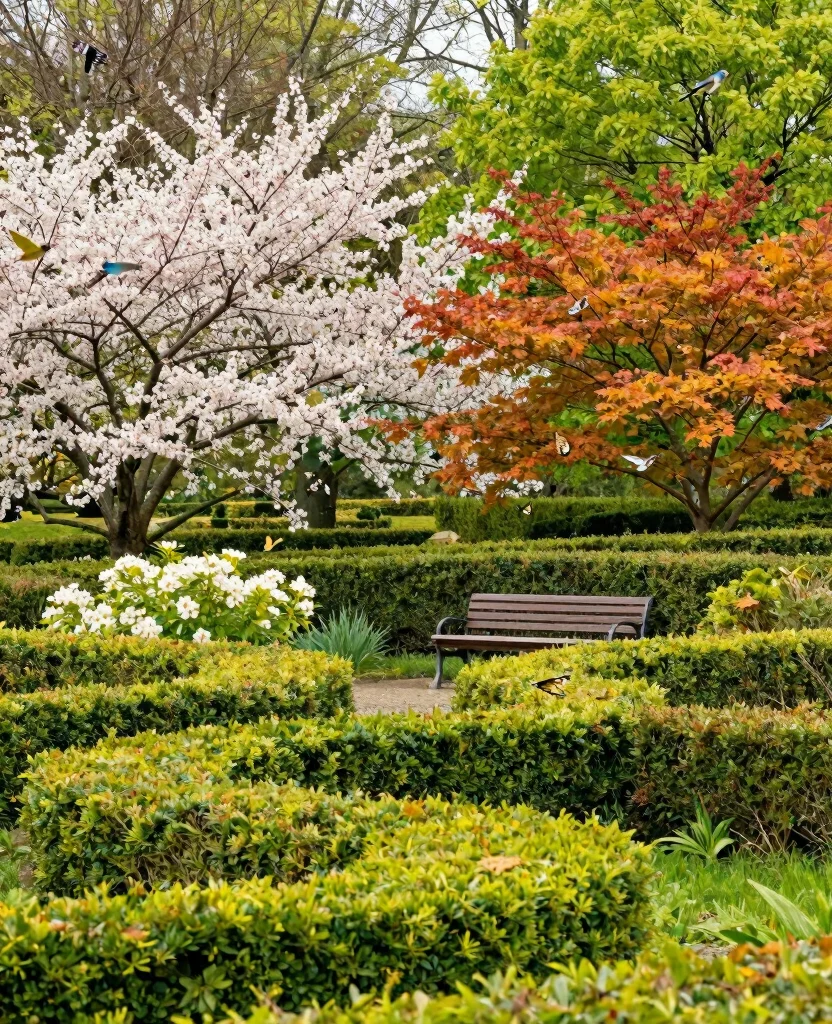 19 Beautiful Hedge Landscaping Ideas That Will Transform Your Yard into a Paradise! - 9. Seasonal Interest with Deciduous Hedges