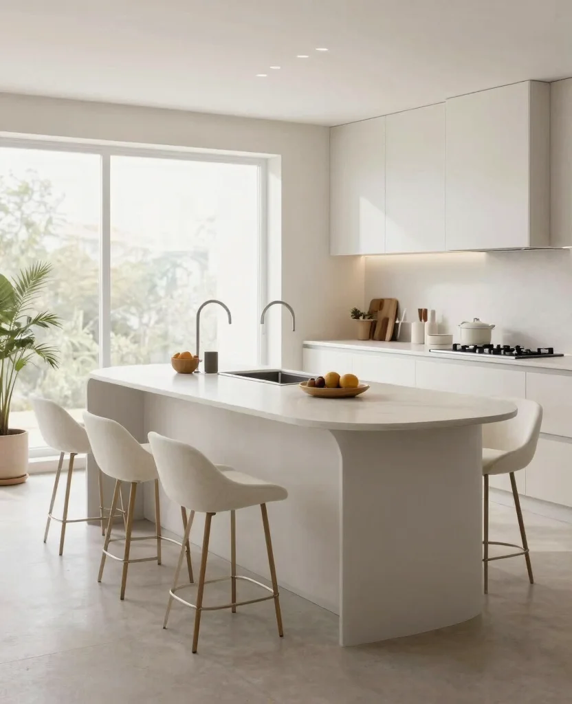 19 Budget-Friendly Kitchen Island Designs Against Wall That Look Expensive! - 15. Unique Shapes and Forms 1