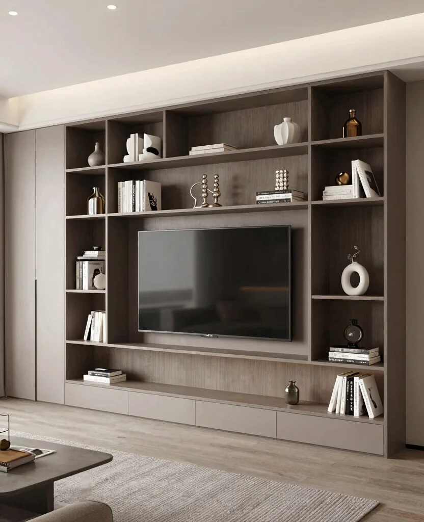 19 Clever Living Room Built-In Shelving Ideas That Maximize Your Space (You’ll Love #7!) 103 19 Clever Living Room Built-In Shelving Ideas That Maximize Your Space (You’ll Love #7!) - 10. Built-In TV Units