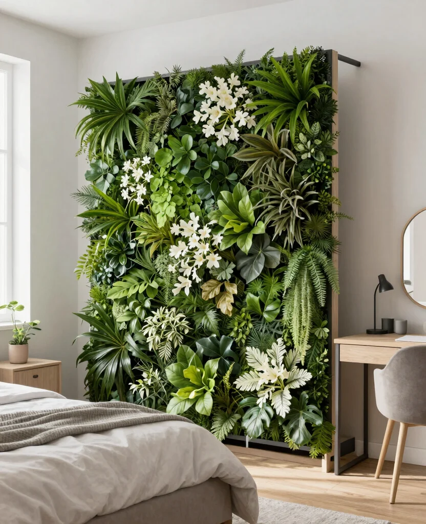 19 Creative Bedroom Divider Ideas That Will Transform Your Space Instantly! - 10. Plant Wall Divider 1