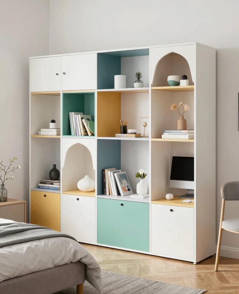 19 Creative Bedroom Divider Ideas That Will Transform Your Space Instantly! - 14. Customizable Modular Units 1