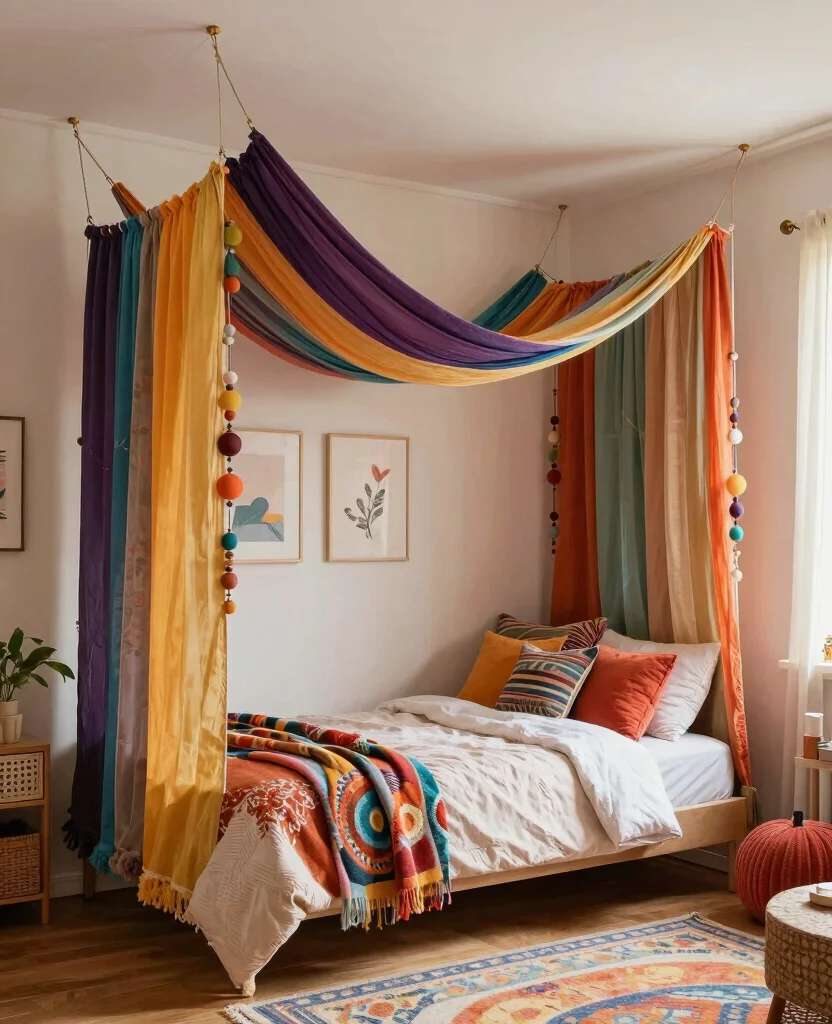 19 Creative Bedroom Divider Ideas That Will Transform Your Space Instantly! - 16. Hanging Room Divider 1