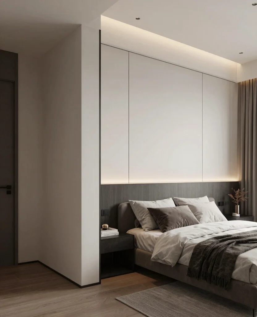 19 Creative Bedroom Divider Ideas That Will Transform Your Space Instantly! - 17. Wall-mounted Divider 1