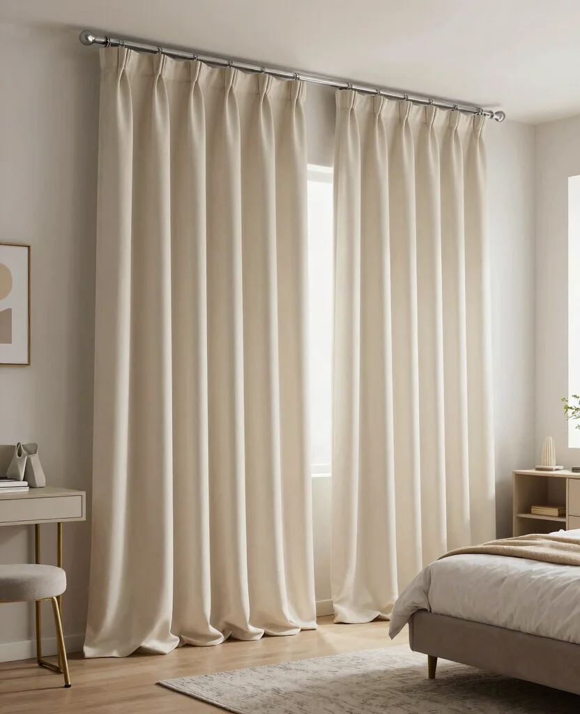 19 Creative Bedroom Divider Ideas That Will Transform Your Space Instantly! - 6. Curtain Rod with Flowing Fabric 1