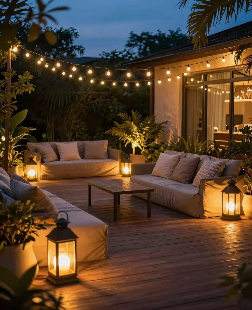 19 Deck Privacy Ideas That Will Transform Your Outdoor Space into a Cozy Retreat! - 11. Outdoor Lighting with Privacy Features 1