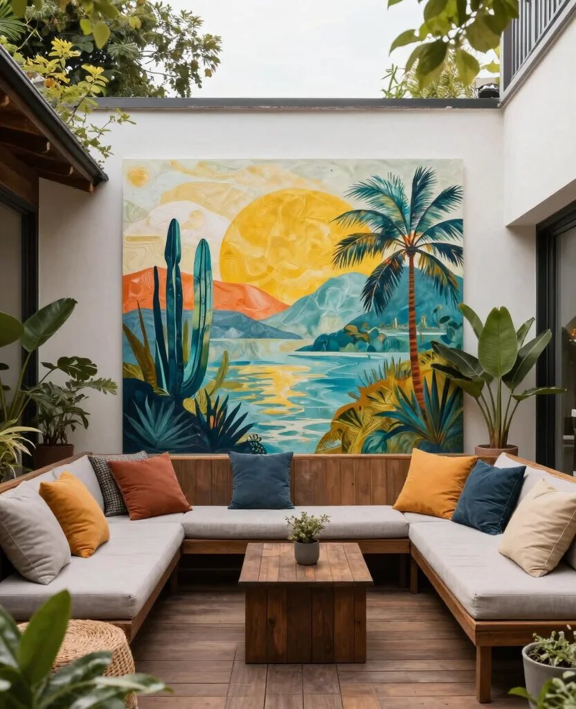 19 Deck Privacy Ideas That Will Transform Your Outdoor Space into a Cozy Retreat! - 18. Outdoor Art Installations 1