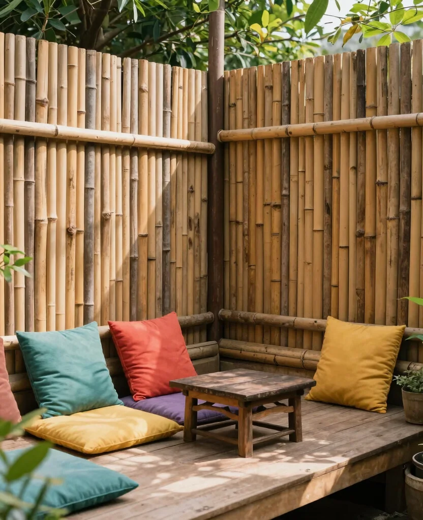 19 Deck Privacy Ideas That Will Transform Your Outdoor Space into a Cozy Retreat! - 4. Bamboo Fencing 1
