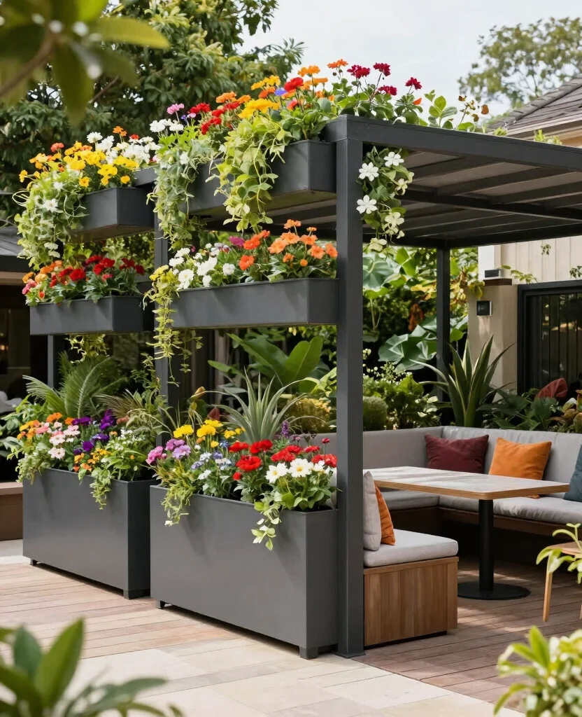 19 Deck Privacy Ideas That Will Transform Your Outdoor Space into a Cozy Retreat! - 5. Privacy Screens with Built-In Planters 1