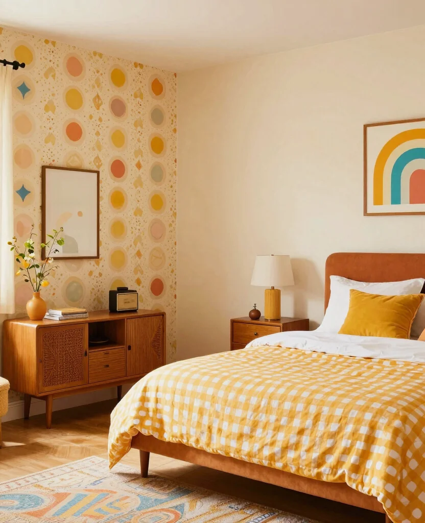 19 Eclectic Bedroom Ideas That'll Make You Want to Redecorate Right Now! - 9. Retro Revival