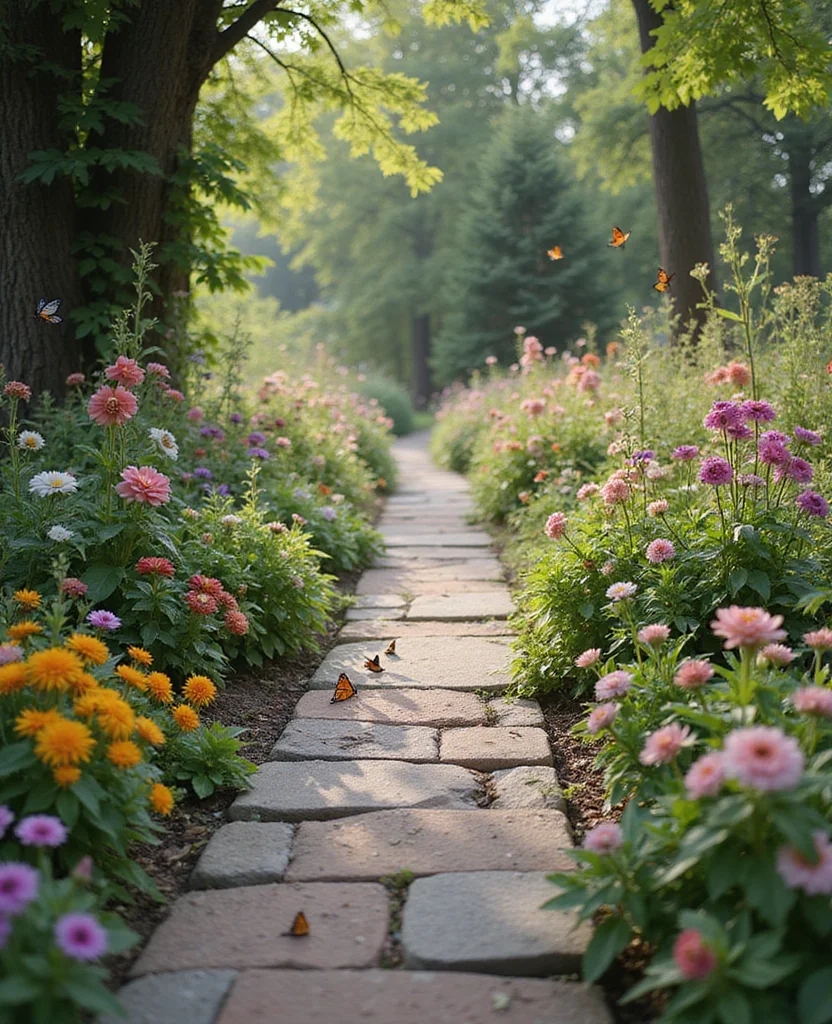 19 Enchanting Cottage Core Backyard Ideas That'll Transform Your Space into a Fairytale! 2 19 Enchanting Cottage Core Backyard Ideas That'll Transform Your Space into a Fairytale! - 1. Create a Whimsical Flower Path