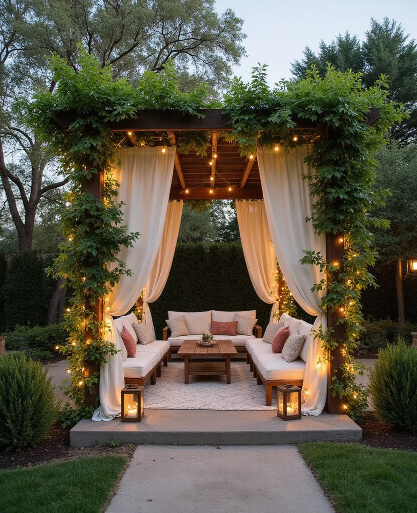 19 Enchanting Cottage Core Backyard Ideas That'll Transform Your Space into a Fairytale! 13 19 Enchanting Cottage Core Backyard Ideas That'll Transform Your Space into a Fairytale! - 2. Build a Rustic Pergola