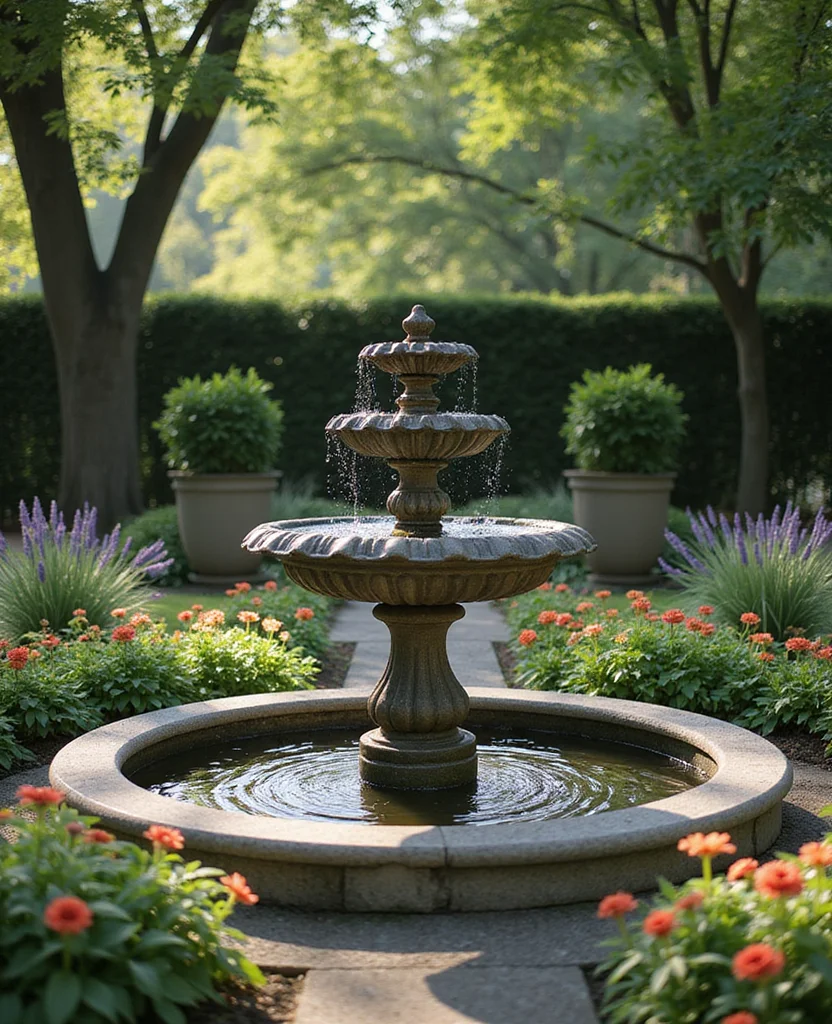 19 Enchanting Cottage Core Backyard Ideas That'll Transform Your Space into a Fairytale! 35 19 Enchanting Cottage Core Backyard Ideas That'll Transform Your Space into a Fairytale! - 4. Install a Garden Fountain