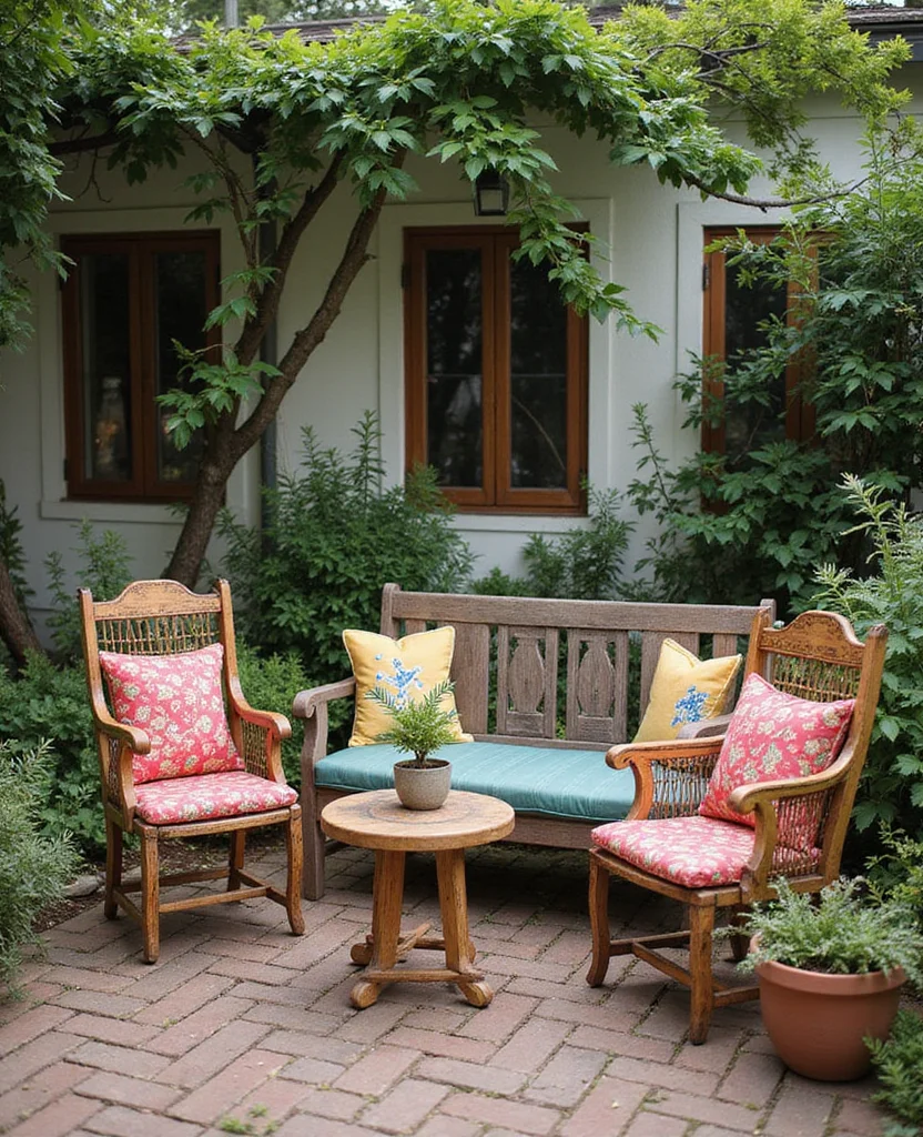 19 Enchanting Cottage Core Backyard Ideas That'll Transform Your Space into a Fairytale! 46 19 Enchanting Cottage Core Backyard Ideas That'll Transform Your Space into a Fairytale! - 5. Embrace Vintage Furniture