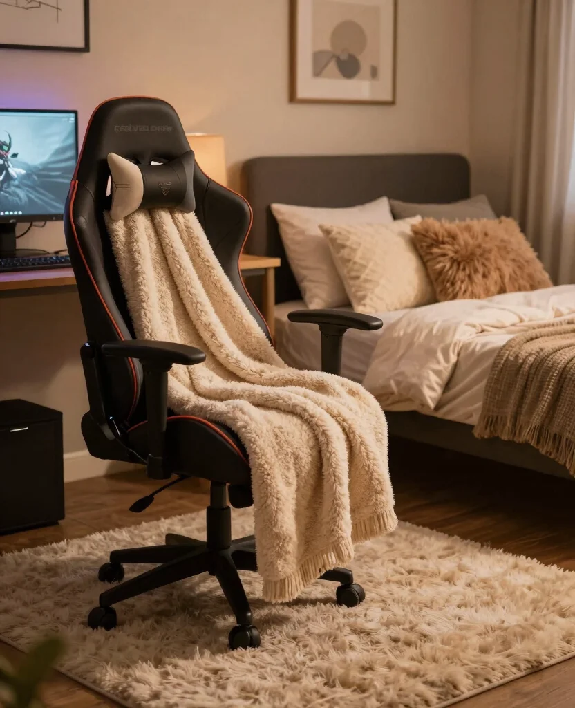 19 Epic Gaming Bedroom Ideas for Small Spaces (Your Friends Will Be Jealous of #8!) 125 19 Epic Gaming Bedroom Ideas for Small Spaces (Your Friends Will Be Jealous of #8!) - 12. Cozy Textiles 1