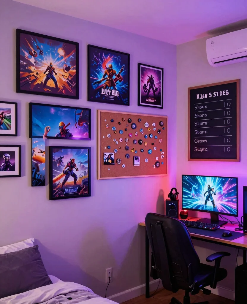 19 Epic Gaming Bedroom Ideas for Small Spaces (Your Friends Will Be Jealous of #8!) 68 19 Epic Gaming Bedroom Ideas for Small Spaces (Your Friends Will Be Jealous of #8!) - 7. Personal Gaming Wall 1