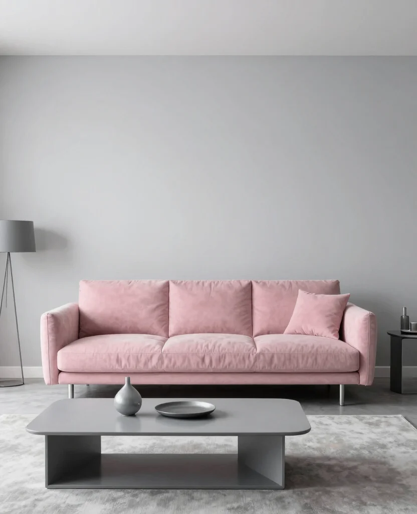 19 Fabulous Pink Couch Living Room Ideas That Will Make You Swoon! 125 19 Fabulous Pink Couch Living Room Ideas That Will Make You Swoon! - 12. Pink and Gray Fusion