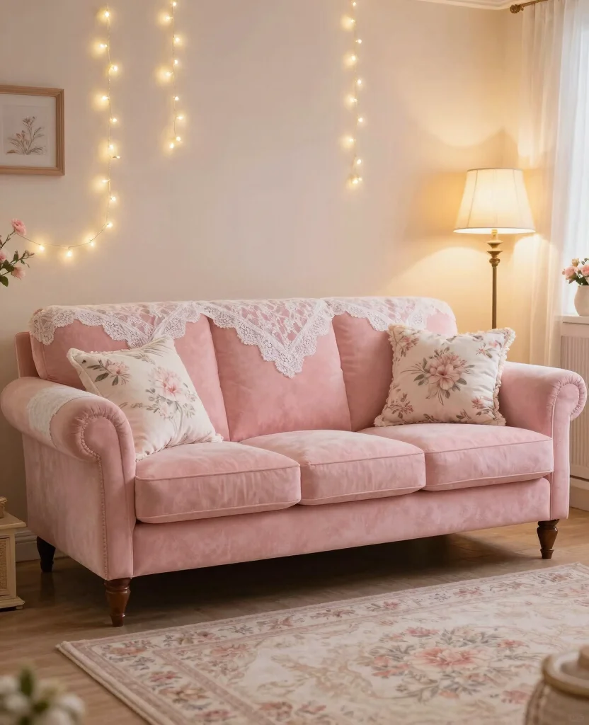19 Fabulous Pink Couch Living Room Ideas That Will Make You Swoon! 147 19 Fabulous Pink Couch Living Room Ideas That Will Make You Swoon! - 14. Romantic Retreat