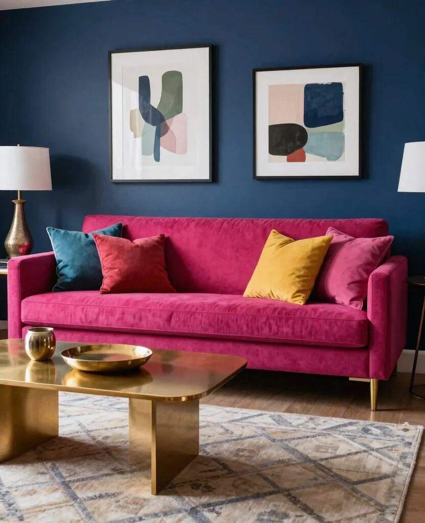 19 Fabulous Pink Couch Living Room Ideas That Will Make You Swoon! 13 19 Fabulous Pink Couch Living Room Ideas That Will Make You Swoon! - 2. Bold Magenta Statement