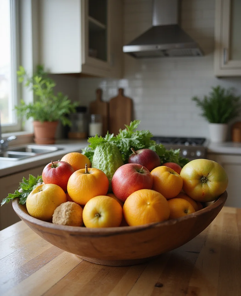 19 Fall Kitchen Decor Ideas That'll Make You Want to Cook All Season Long! - 13. Fresh Fruits and Vegetables