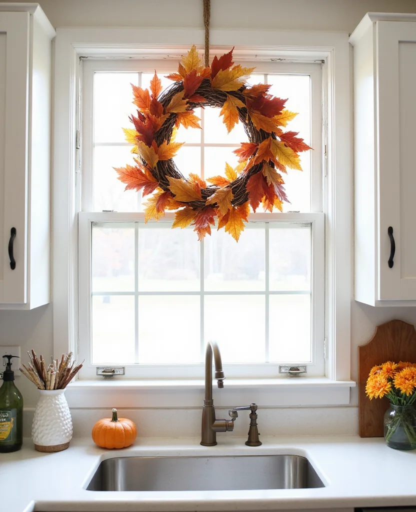 19 Fall Kitchen Decor Ideas That'll Make You Want to Cook All Season Long! - 6. Wreaths for the Kitchen