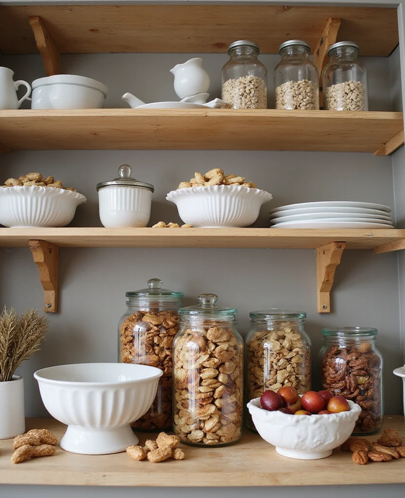 19 Fall Kitchen Decor Ideas That'll Make You Want to Cook All Season Long! - 9. Decorative Jars and Bowls