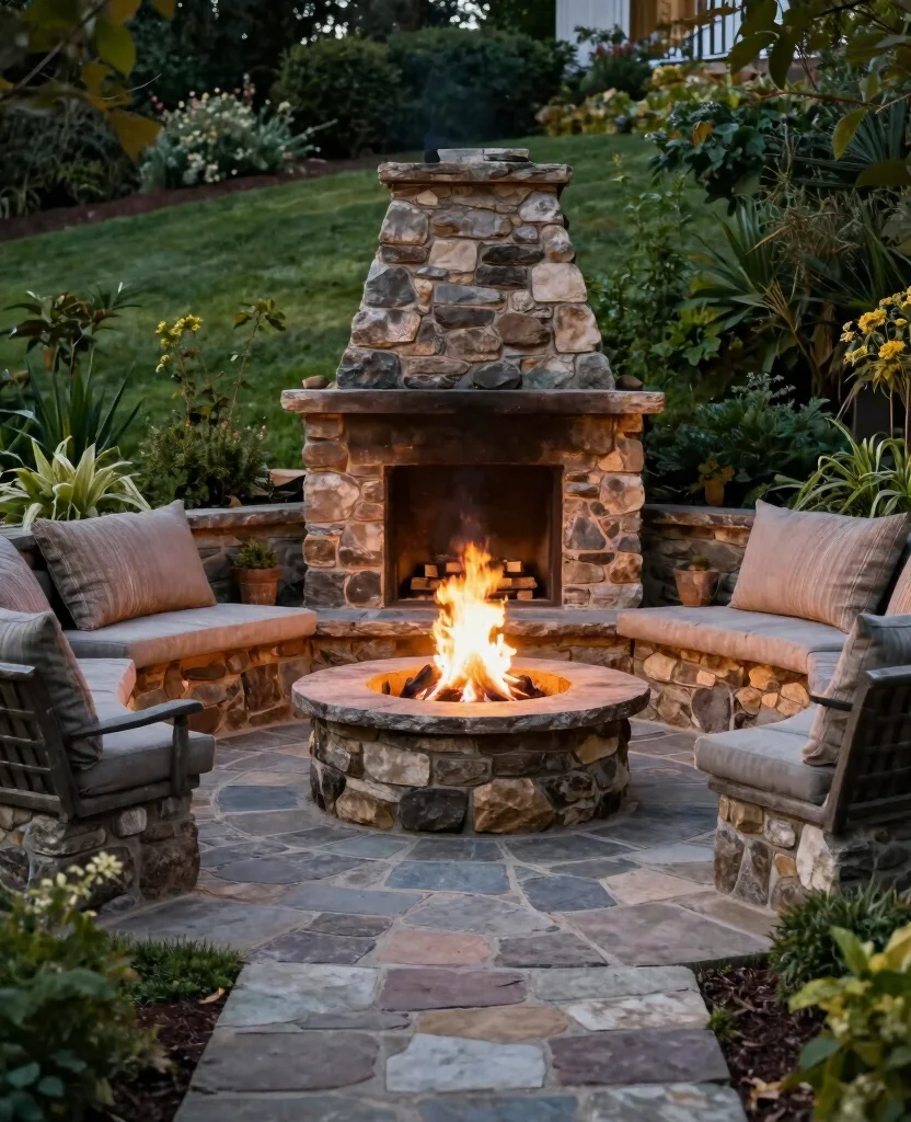 19 Genius Fire Pit Ideas for Sloped Yards That’ll Make You the Envy of the Neighborhood! 110 19 Genius Fire Pit Ideas for Sloped Yards That’ll Make You the Envy of the Neighborhood! - 11. Rustic Fire Pit with Stone Pathway