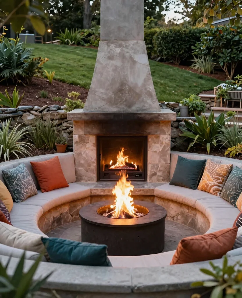 19 Genius Fire Pit Ideas for Sloped Yards That’ll Make You the Envy of the Neighborhood! 121 19 Genius Fire Pit Ideas for Sloped Yards That’ll Make You the Envy of the Neighborhood! - 12. Fire Pit Surrounded by a Sunken Lounge