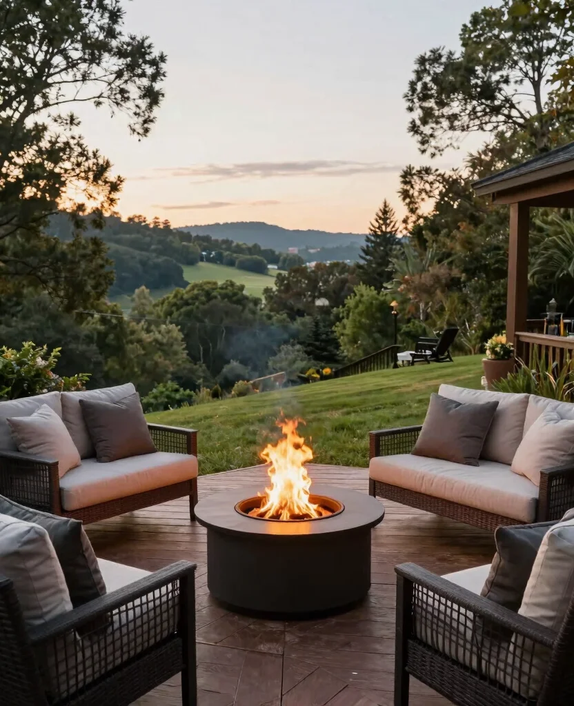 19 Genius Fire Pit Ideas for Sloped Yards That’ll Make You the Envy of the Neighborhood! 143 19 Genius Fire Pit Ideas for Sloped Yards That’ll Make You the Envy of the Neighborhood! - 14. Fire Pit with a Viewpoint Deck