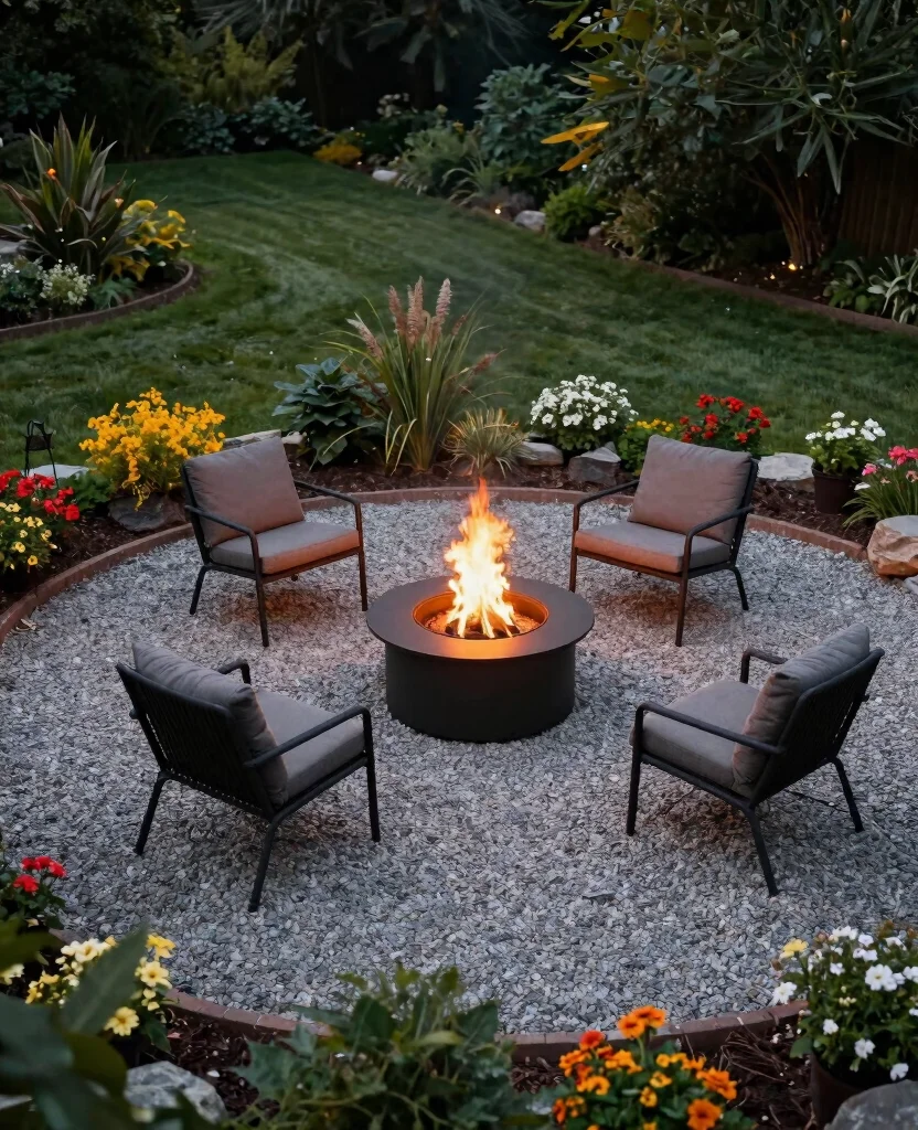 19 Genius Fire Pit Ideas for Sloped Yards That’ll Make You the Envy of the Neighborhood! 189 19 Genius Fire Pit Ideas for Sloped Yards That’ll Make You the Envy of the Neighborhood! - 18. Fire Pit with Surrounding Gravel Beds