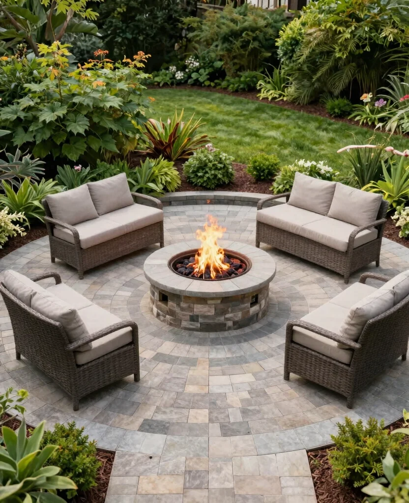 19 Genius Fire Pit Ideas for Sloped Yards That’ll Make You the Envy of the Neighborhood! 35 19 Genius Fire Pit Ideas for Sloped Yards That’ll Make You the Envy of the Neighborhood! - 4. Fire Pit Area with Patio Pavers