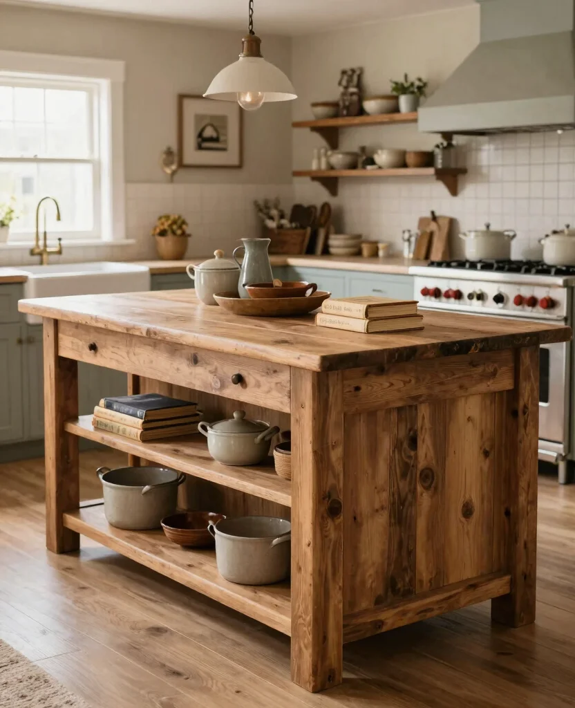 19 Kitchen Island Designs for Small Spaces That Will Maximize Every Inch! - 13. Rustic Farmhouse Islands 1