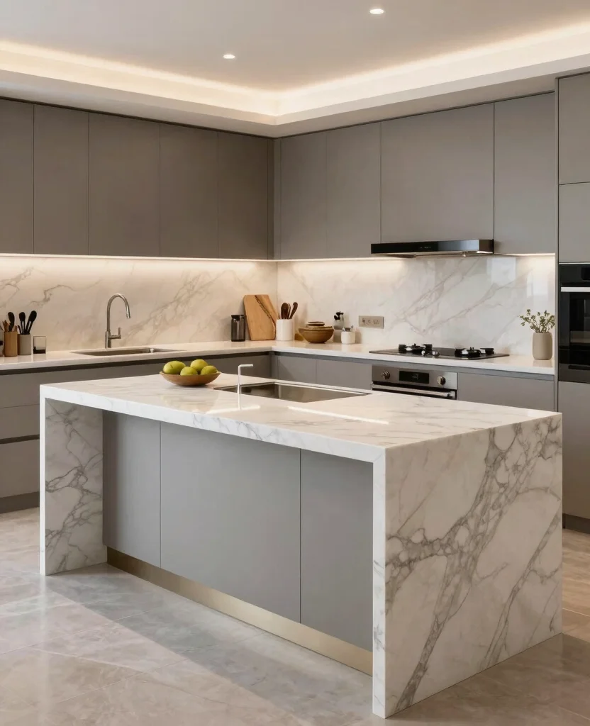 19 Kitchen Island Designs for Small Spaces That Will Maximize Every Inch! - 14. Elegant Marble Islands 1