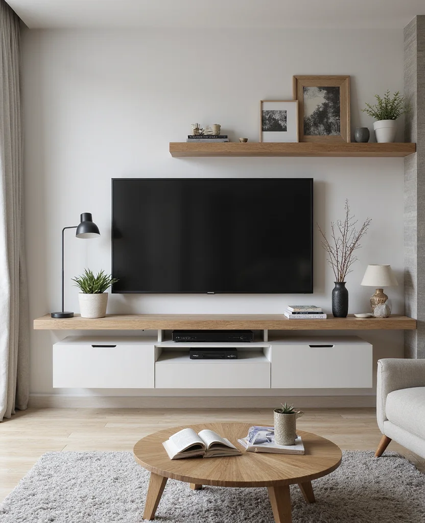 19 Living Room Storage Ideas That'll Declutter Your Space and Blow Your Mind! 57 19 Living Room Storage Ideas That'll Declutter Your Space and Blow Your Mind! - 6. Floating TV Stand