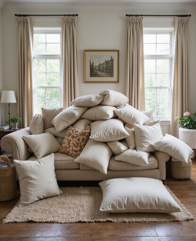 19 Living Room Trends You MUST Avoid (Number 13 Will Shock You!) - 8. Too Many Throw Pillows