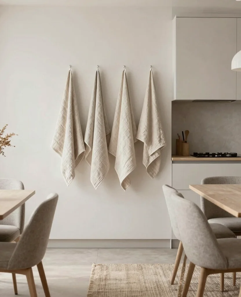 19 Modern Minimalist Kitchen Design Ideas That'll Transform Your Cooking Space! - 12. Minimalist Textiles 1